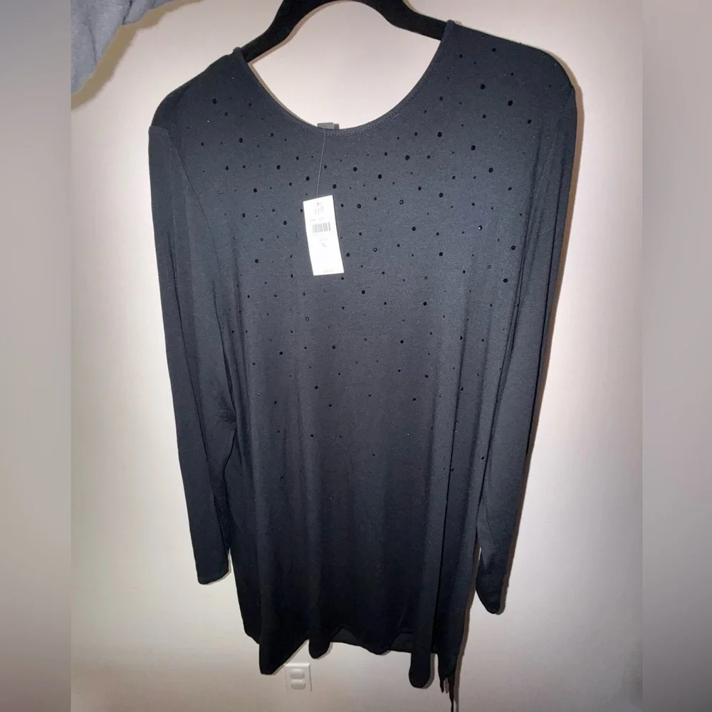 J.Jill Black Tunic XL with Sparkles - Picture 1 of 3